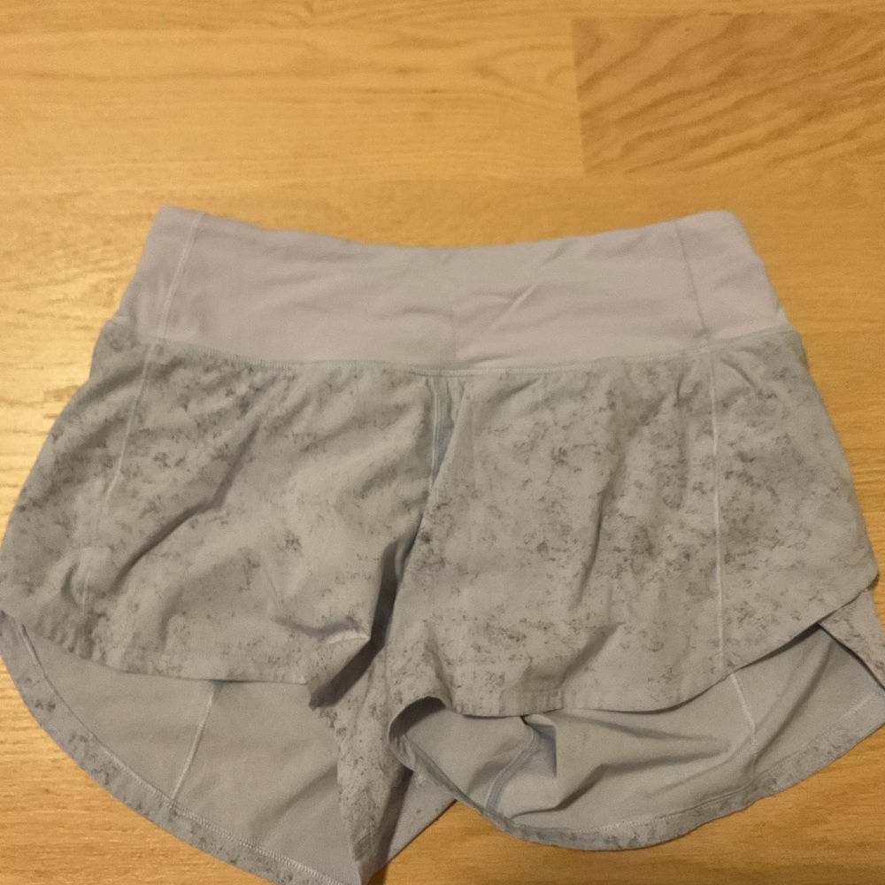 Lululemon blue speed up shorts size 4